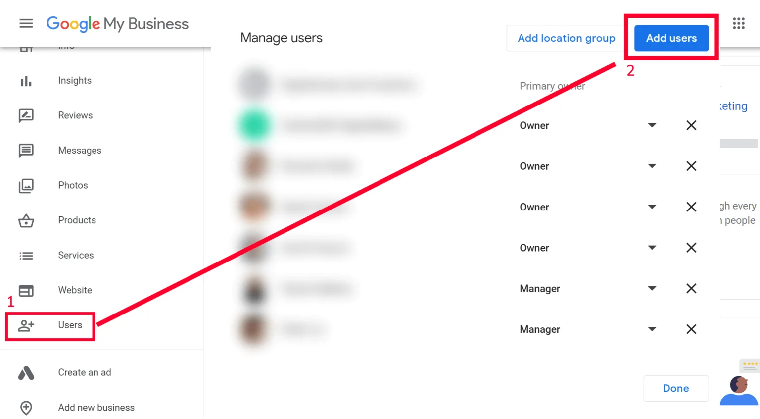 Google My Business konto